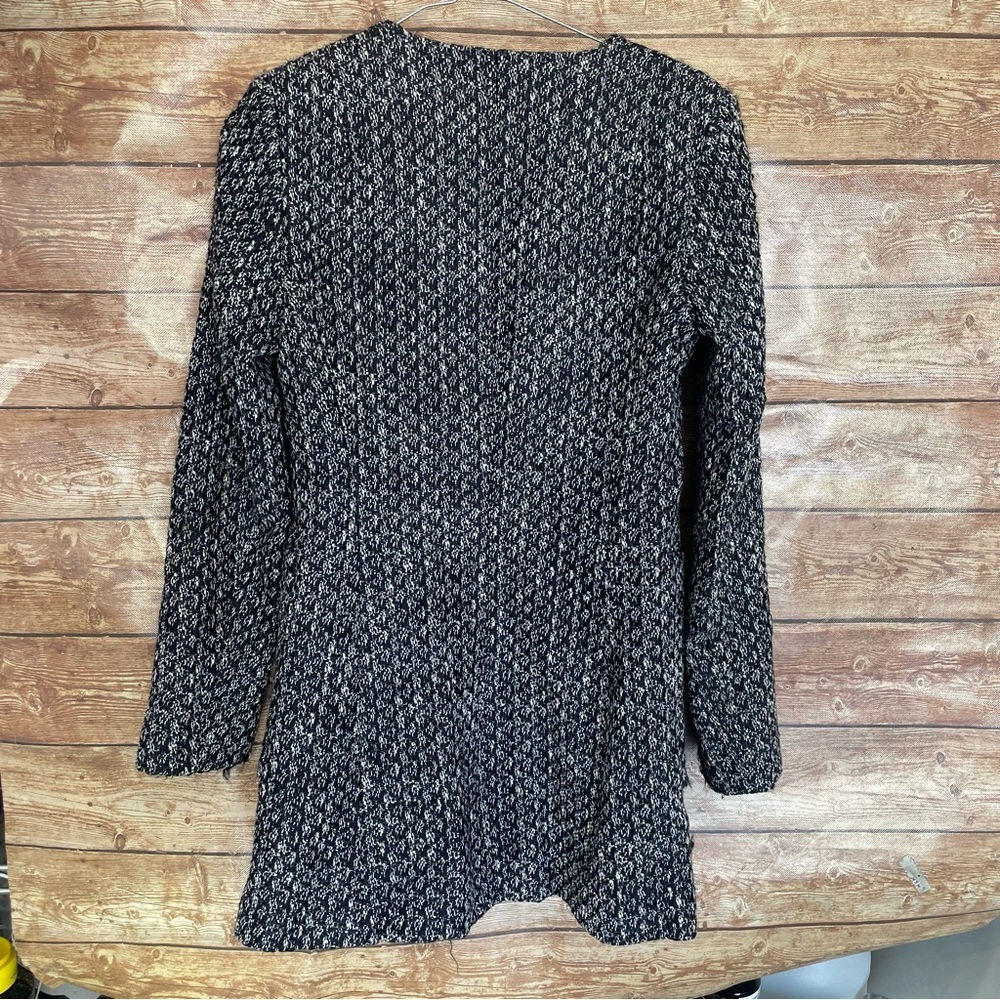 Zara Textured Weave Frock Coat With Zipper Size S - Picture 7 of 16